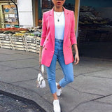 Women's Blazer | Double Button Elegant | Long Fit | Autumn - Rose