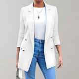 Women's Blazer | Double Button Elegant | Long Fit | Autumn - White