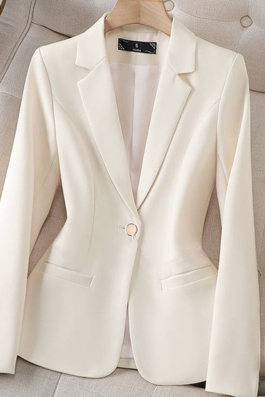 Women's Blazer | Tailored Single Button | Autumn - Beige