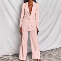 Women's Blazer & Trouser Set - Tailored Two-Piece | Spring - Light Pink