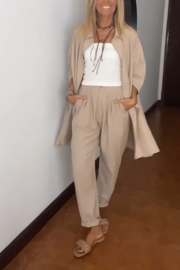 Women's Blazer & Trouser Two Piece Set - Casual Chic | Spring