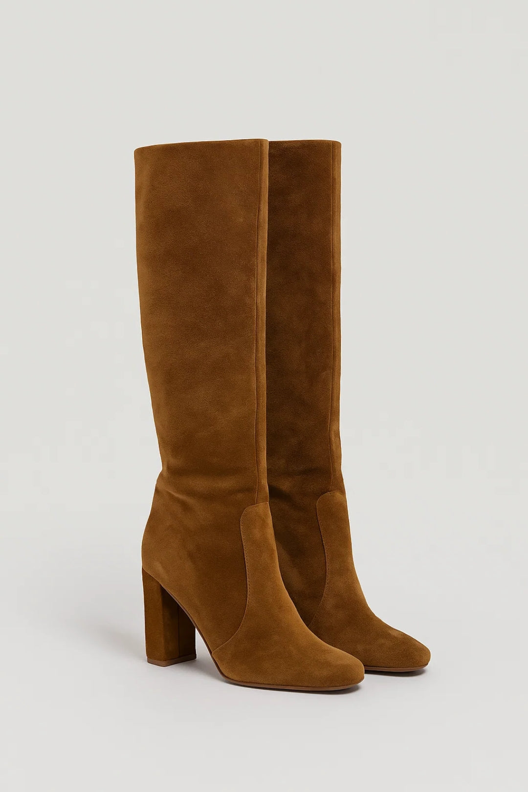 Women's Block Heel Boots | Knee-High | Autumn - Camel