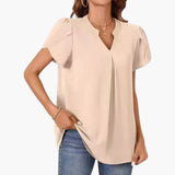 Women's Blouse | V-Neck Puffed Sleeves | Casual | Winter - Apricot