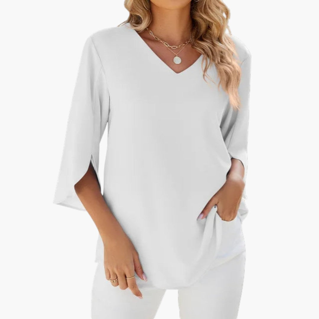 Women's Blouse | V-Neck Slit Sleeves | Casual | Winter