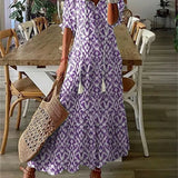 Women's Bohemian Maxi Dress | Floral | Elegant | Summer - Purple
