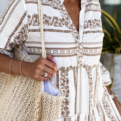 Women's Boho Printed Tiered Mini Dress - Relaxed Fit | Summer