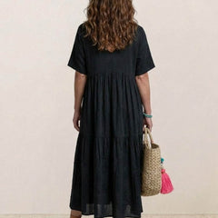 Women's Boho V Neck Tiered Maxi Dress - Relaxed Summer Style