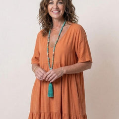 Women's Boho V Neck Tiered Maxi Dress - Relaxed Summer Style