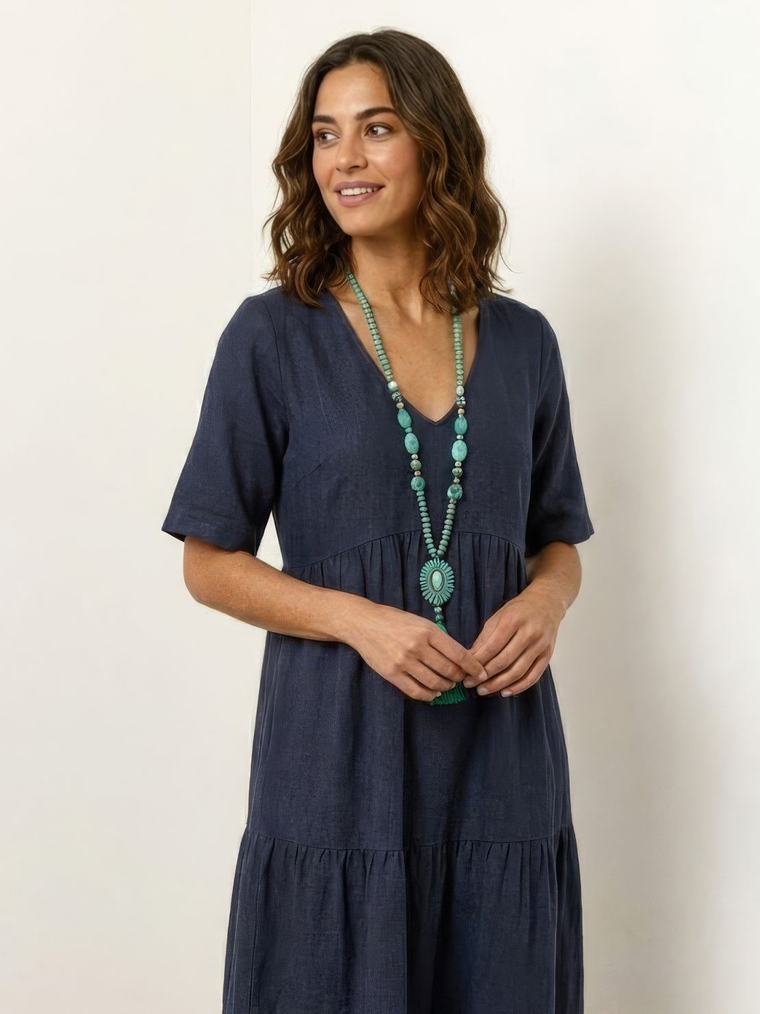 Women's Boho V Neck Tiered Maxi Dress - Relaxed Summer Style