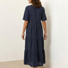 Women's Boho V Neck Tiered Maxi Dress - Relaxed Summer Style