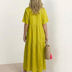 Women's Boho V Neck Tiered Maxi Dress - Relaxed Summer Style