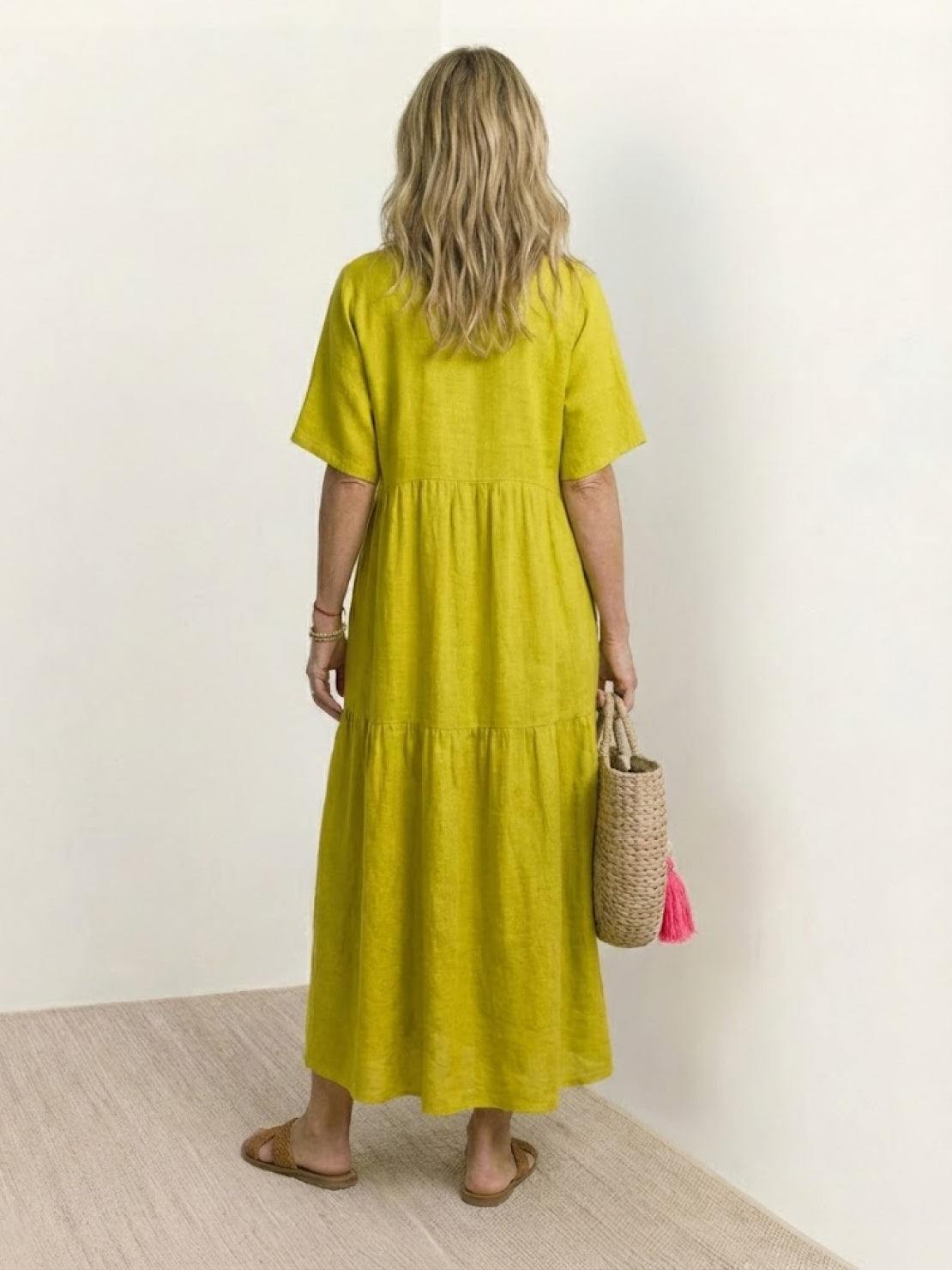 Women's Boho V Neck Tiered Maxi Dress - Relaxed Summer Style