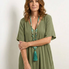 Women's Boho V Neck Tiered Maxi Dress - Relaxed Summer Style
