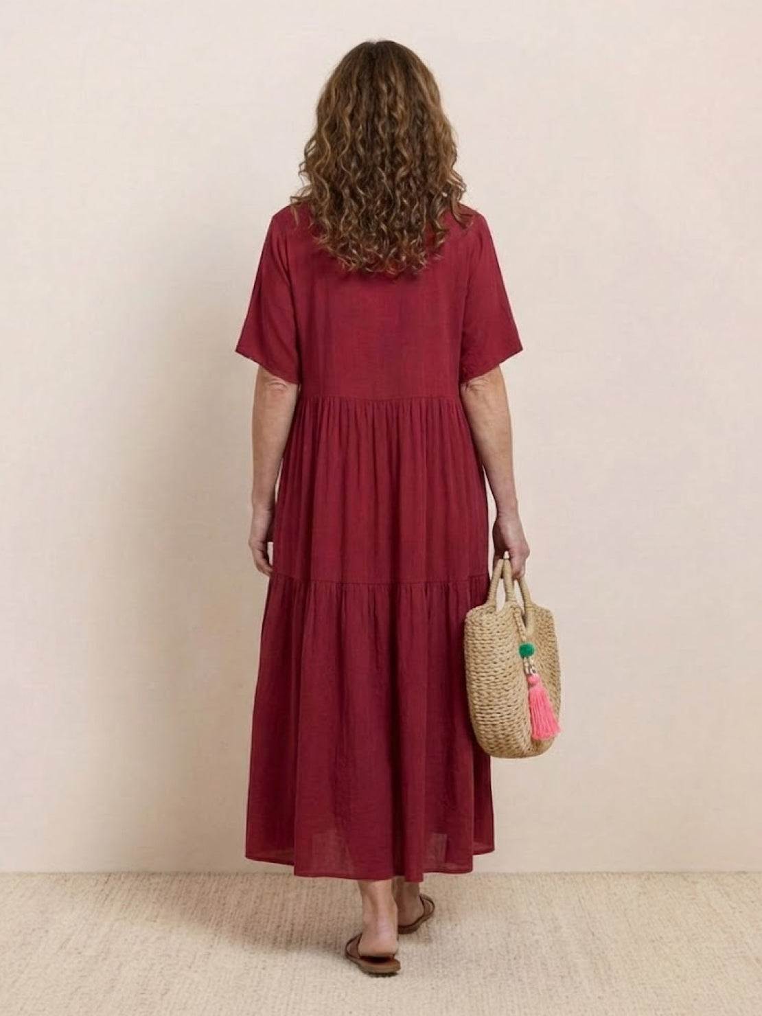 Women's Boho V Neck Tiered Maxi Dress - Relaxed Summer Style