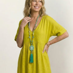 Women's Boho V Neck Tiered Maxi Dress - Relaxed Summer Style