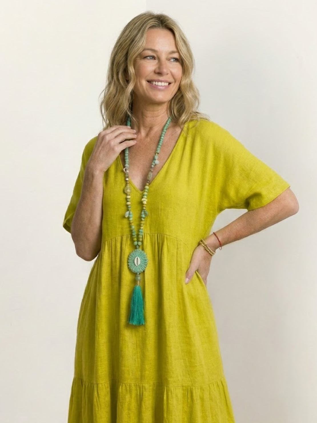 Women's Boho V Neck Tiered Maxi Dress - Relaxed Summer Style