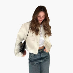 Women's Bomber Jacket | Snap Buttons | Side Pockets | Winter
