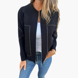 Women's Bomber Jacket | Zip Front | Casual | Autumn - Black