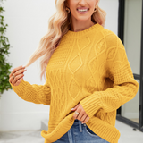 Women's Cable Knit Sweater | Cozy Comfort | Warm | Winter - Yellow