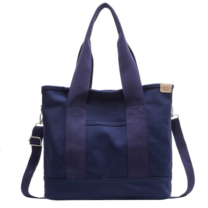 Women's Canvas Crossbody Tote Bag - Adjustable Strap | Summer - Blue