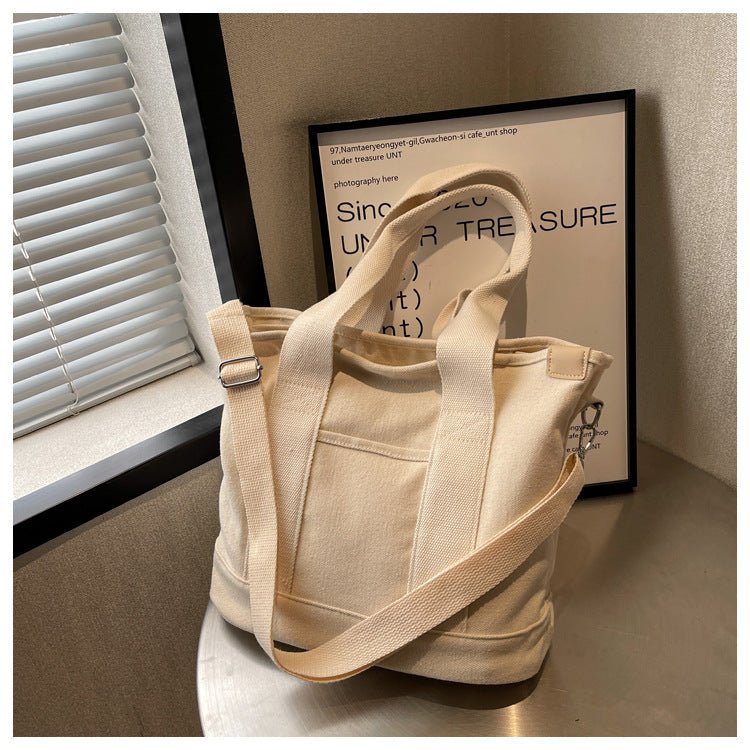 Women's Canvas Crossbody Tote Bag - Adjustable Strap | Summer