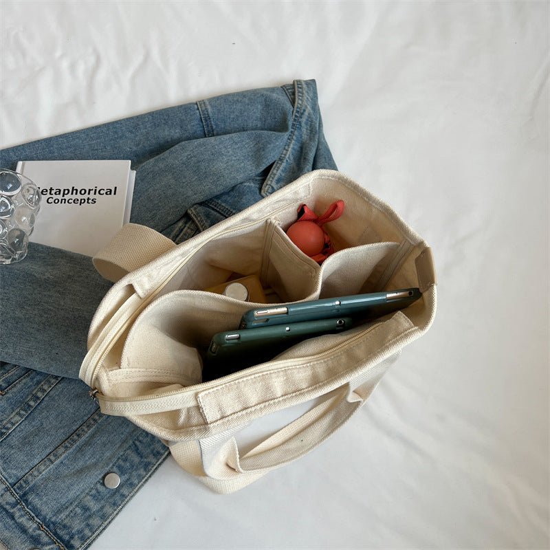 Women's Canvas Crossbody Tote Bag - Adjustable Strap | Summer