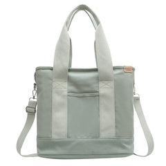 Women's Canvas Crossbody Tote Bag - Adjustable Strap | Summer - Green