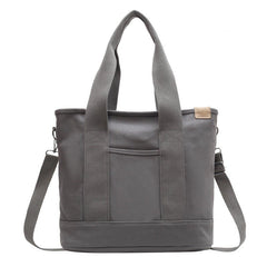 Women's Canvas Crossbody Tote Bag - Adjustable Strap | Summer - Grey