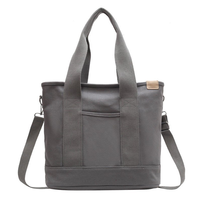 Women's Canvas Crossbody Tote Bag - Adjustable Strap | Summer - Grey
