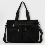 Women's Canvas Tote Bag - Spacious Daily Carry - Black