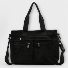 Women's Canvas Tote Bag - Spacious Daily Carry - Black