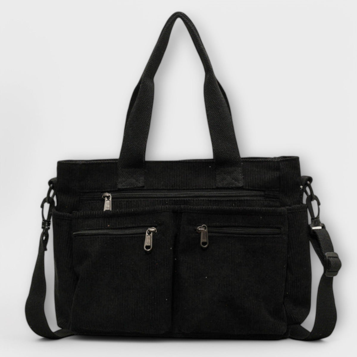 Women's Canvas Tote Bag - Spacious Daily Carry - Black