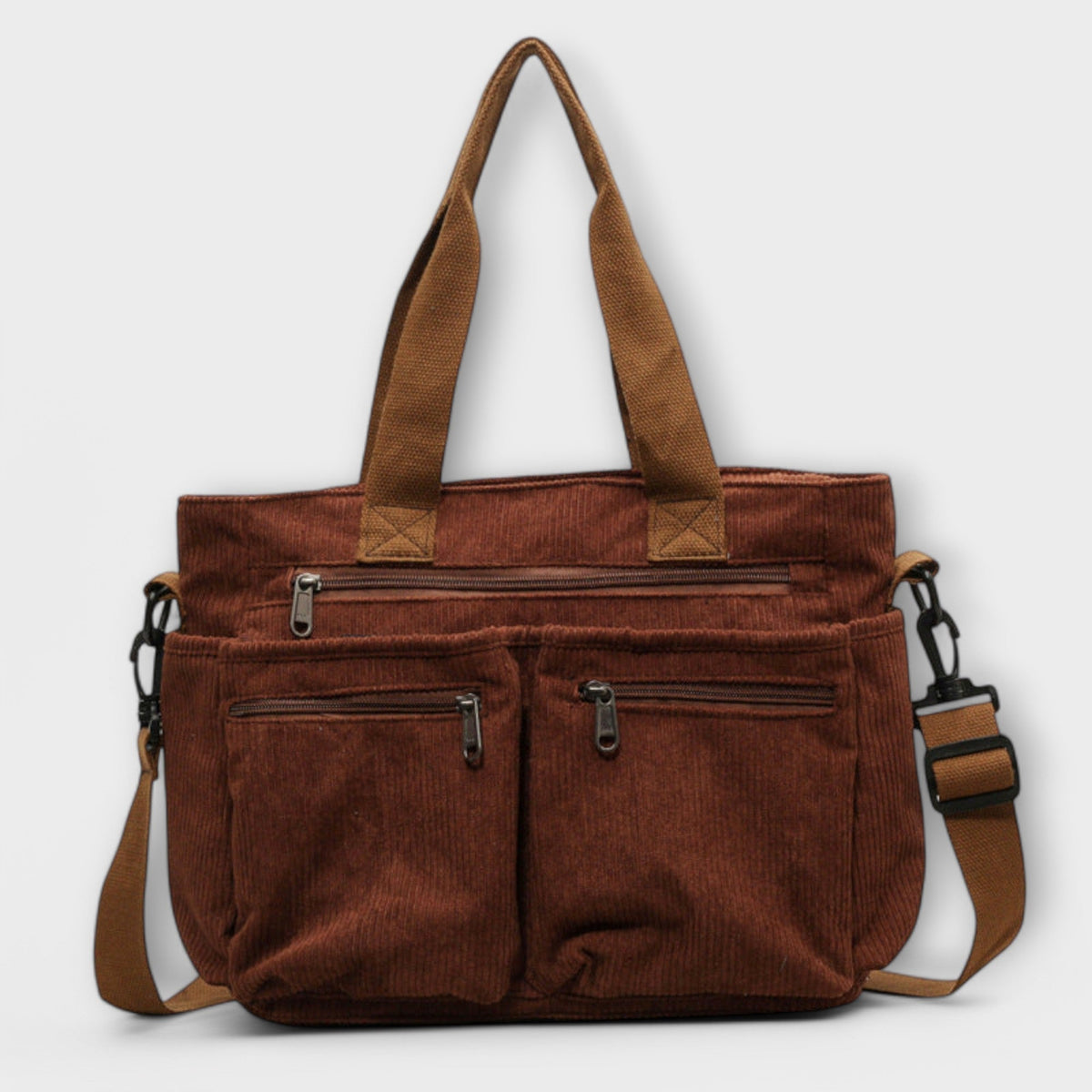 Women's Canvas Tote Bag - Spacious Daily Carry - Brown