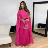 Women's Cape Maxi Dress - Elegant Wedding Guest Gown | Spring - Blush