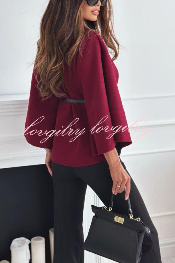Women's Cape Top | Wine Red | Statement Piece | Autumn