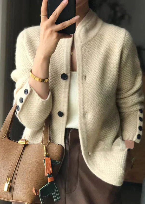 Women's Cardigan | Elegant | Button Front | Autumn - Cream