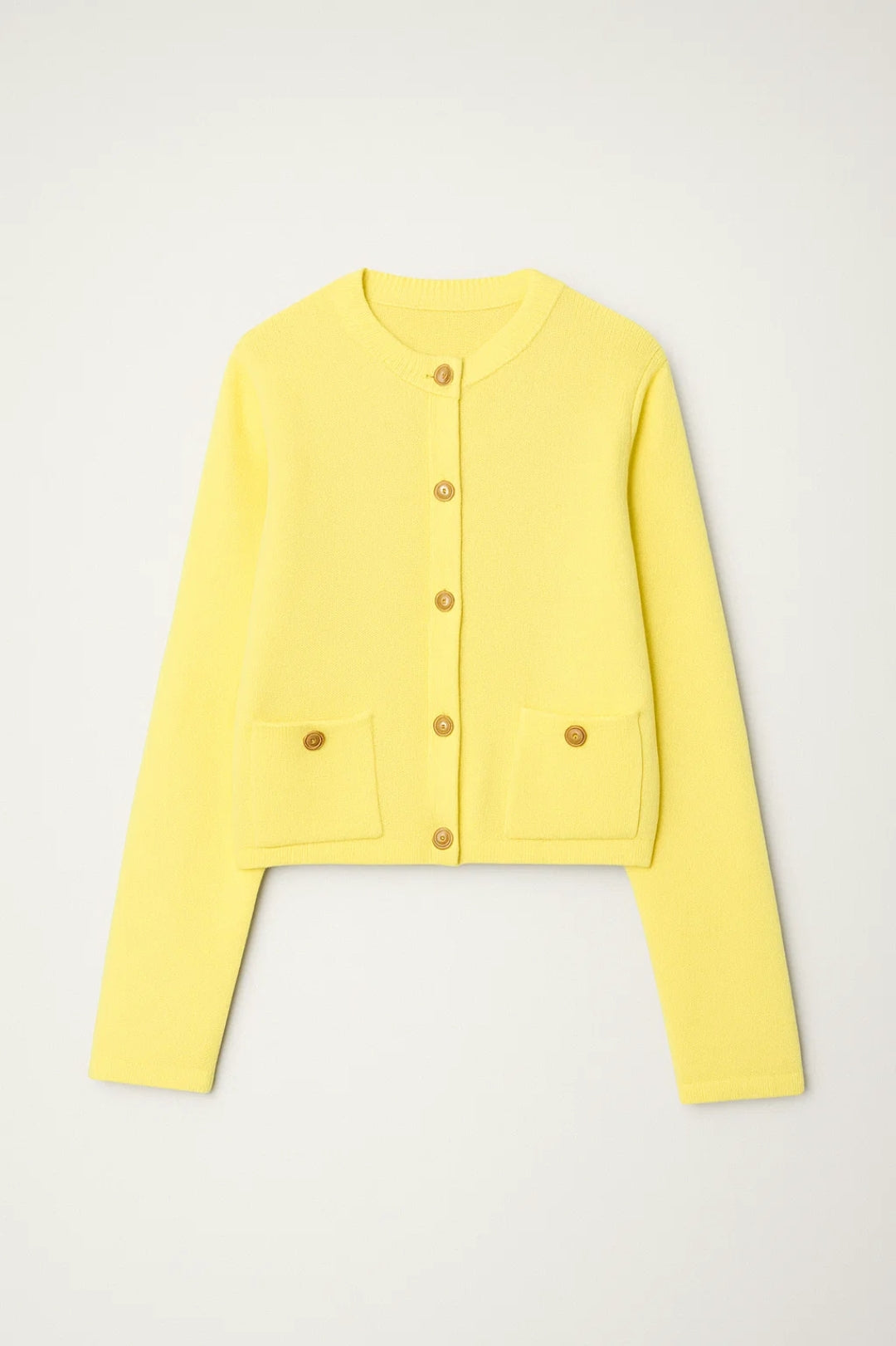 Women's Cardigan | Tailored | Front Pockets | Autumn - Gold