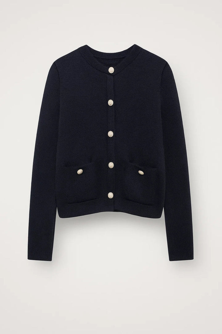 Women's Cardigan | Tailored | Front Pockets | Autumn - Navy