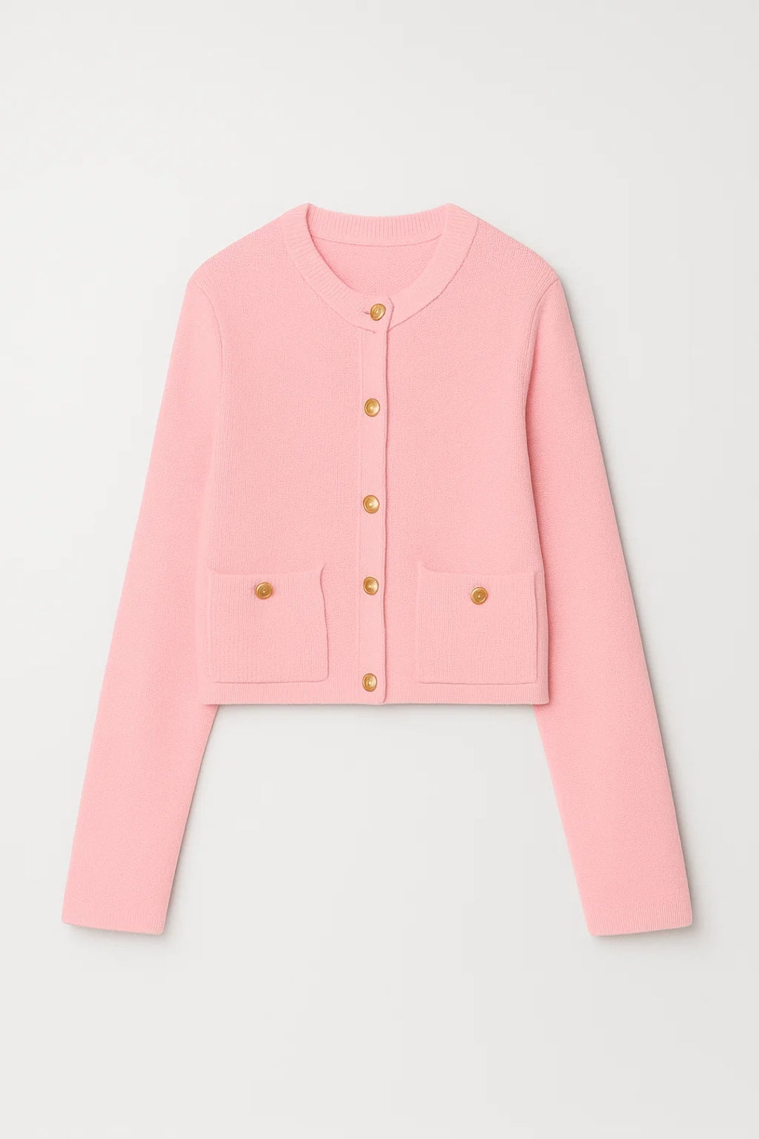 Women's Cardigan | Tailored | Front Pockets | Autumn - Pastel Pink