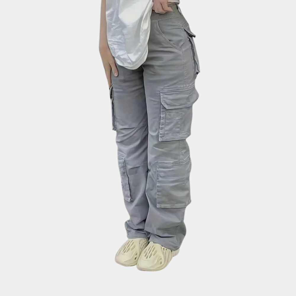 Women's Cargo Pants | Straight Fit | Practical | Autumn - Gray