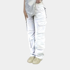 Women's Cargo Pants | Straight Fit | Practical | Autumn - White