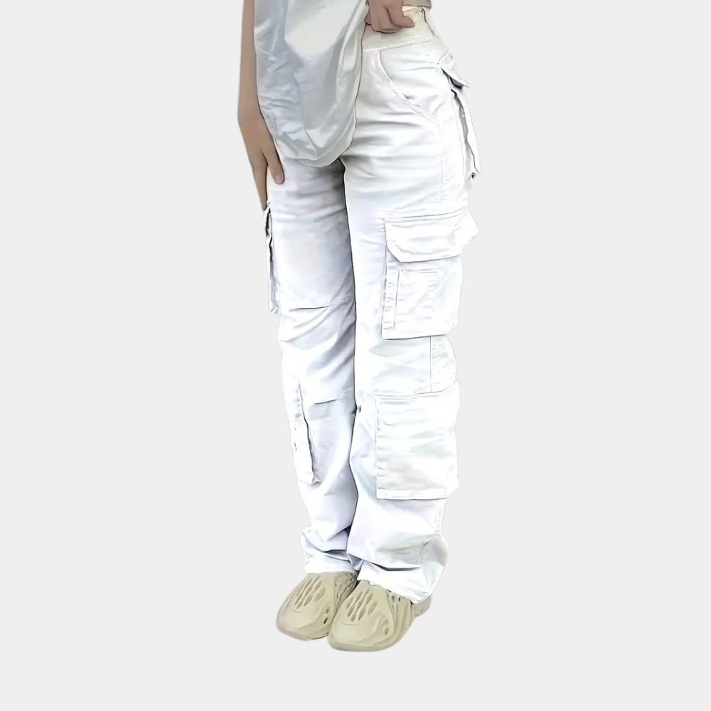 Women's Cargo Pants | Straight Fit | Practical | Autumn - White