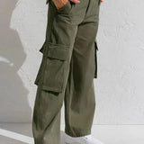Women's Cargo Pants | Wide Leg | Summer - Green