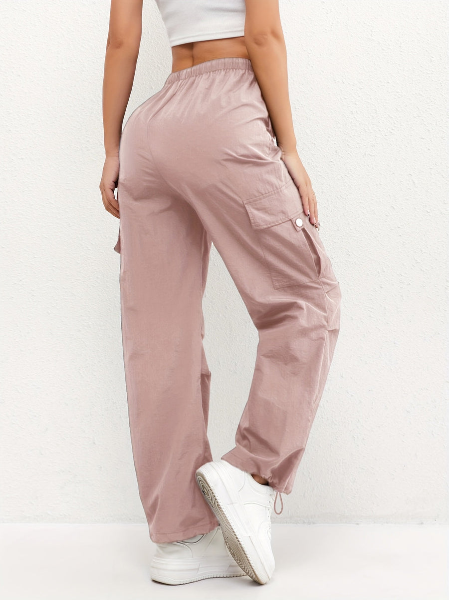 Women's Cargo Pocket Drawstring Casual Pants - Relaxed Fit | Spring