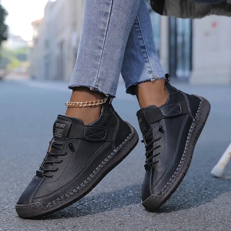 Women's Casual Lace-Up Shoes | Low-Cut | Autumn - Black