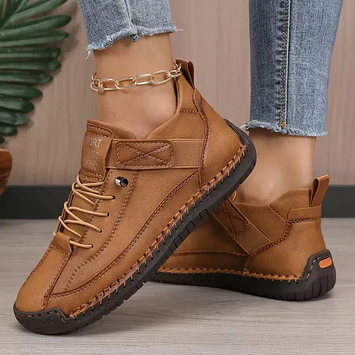Women's Casual Lace-Up Shoes | Low-Cut | Autumn - Brown