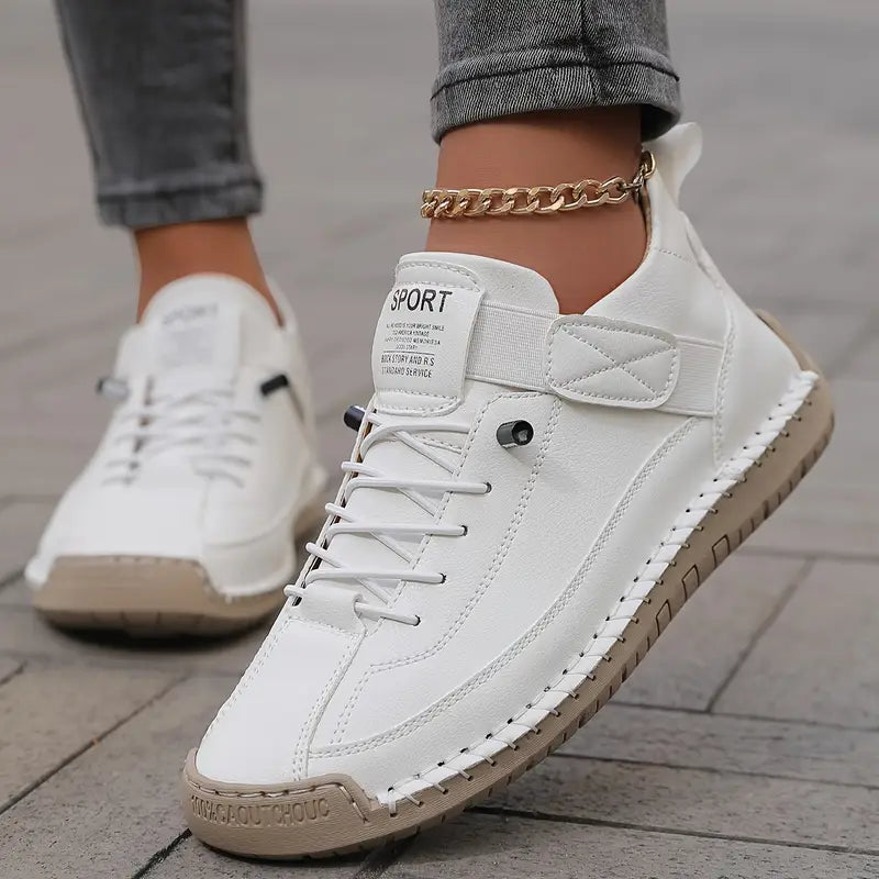 Women's Casual Lace-Up Shoes | Low-Cut | Autumn - White
