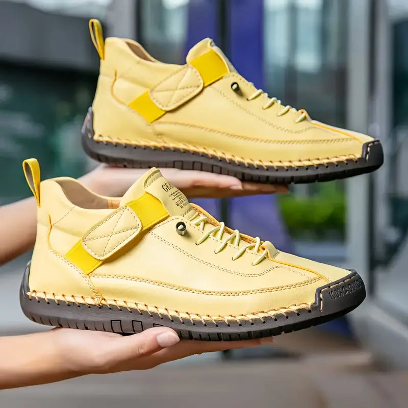 Women's Casual Lace-Up Shoes | Low-Cut | Autumn - Yellow