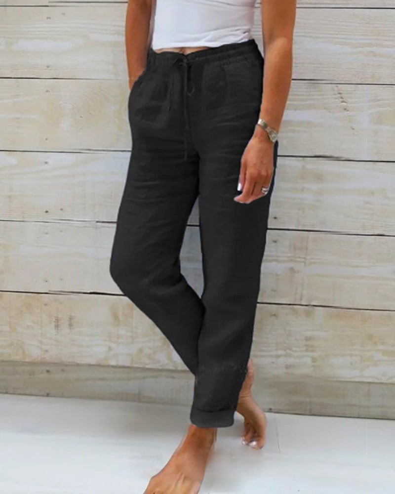 Women's Casual Pants - Comfortable Leisure Fit | Spring - Black