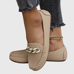 Women's Chain Detail Slip-On Loafer - Classic Comfort | Spring - Beige